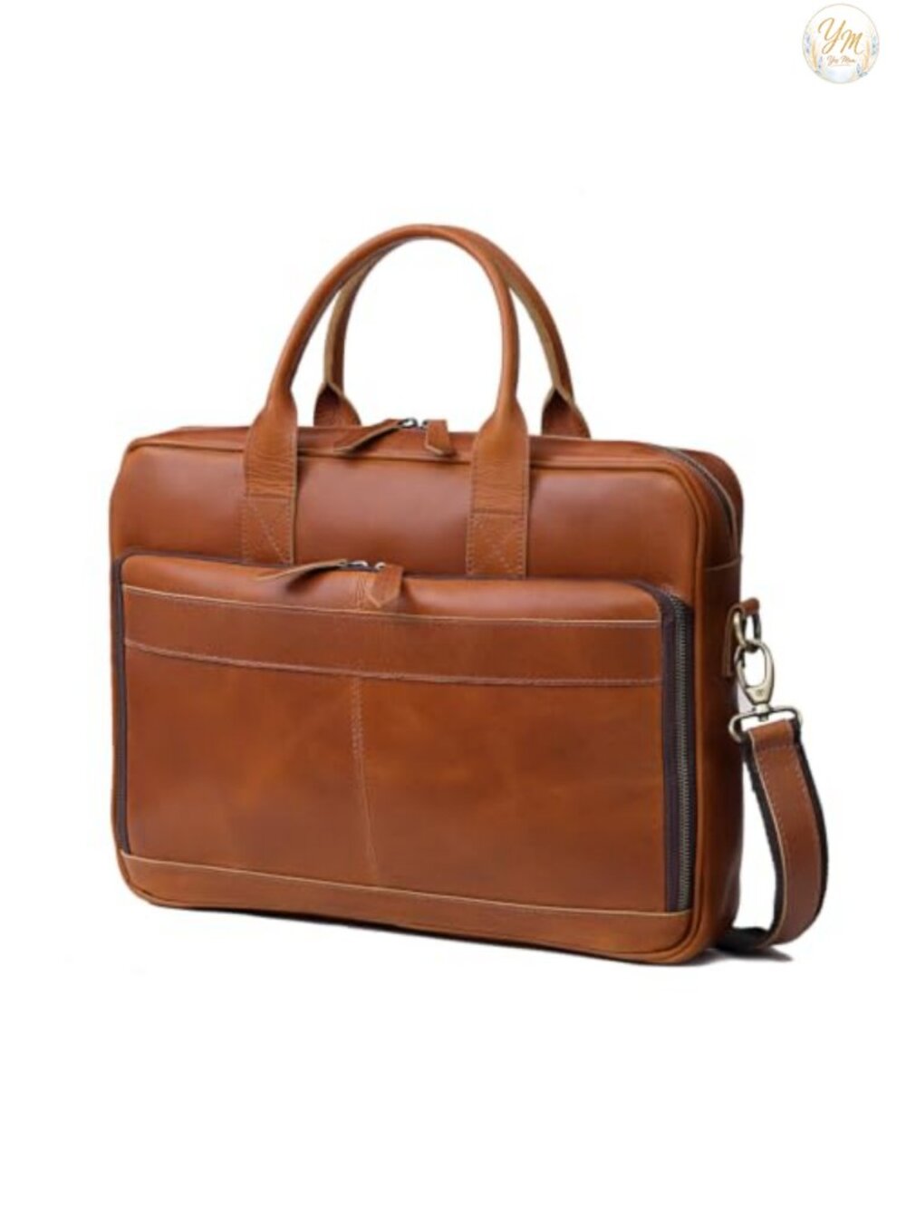 Genuine Leather Handcrafted Laptop Briefcase Trolley Sleeve